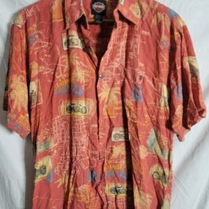 Men's Red Patterned Shirt